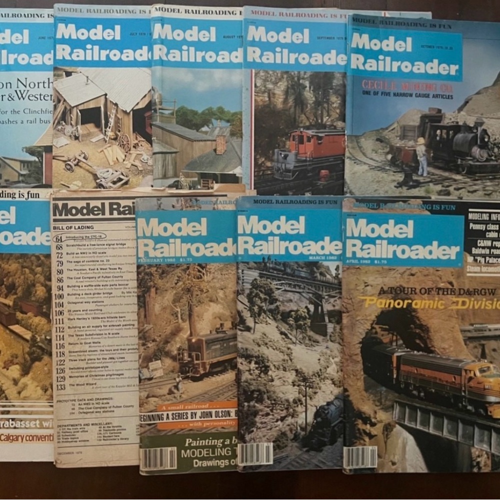Lot of 10 Model Railroader Magazines Layout Ideas June 1979 to April 1982
